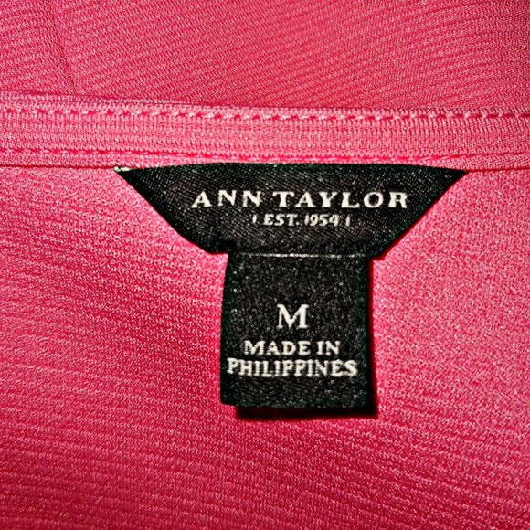 Ann Taylor Peplum Crew Neck Sleeveless Coral - M - Picture 5 of 5